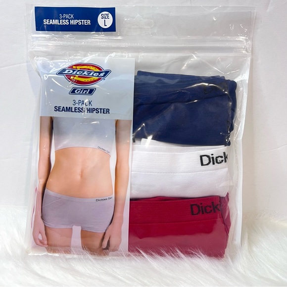 Dickies Girl Juniors 3-Pack Size Large Seamless Hipster Panty Underwear NEW - Picture 1 of 5
